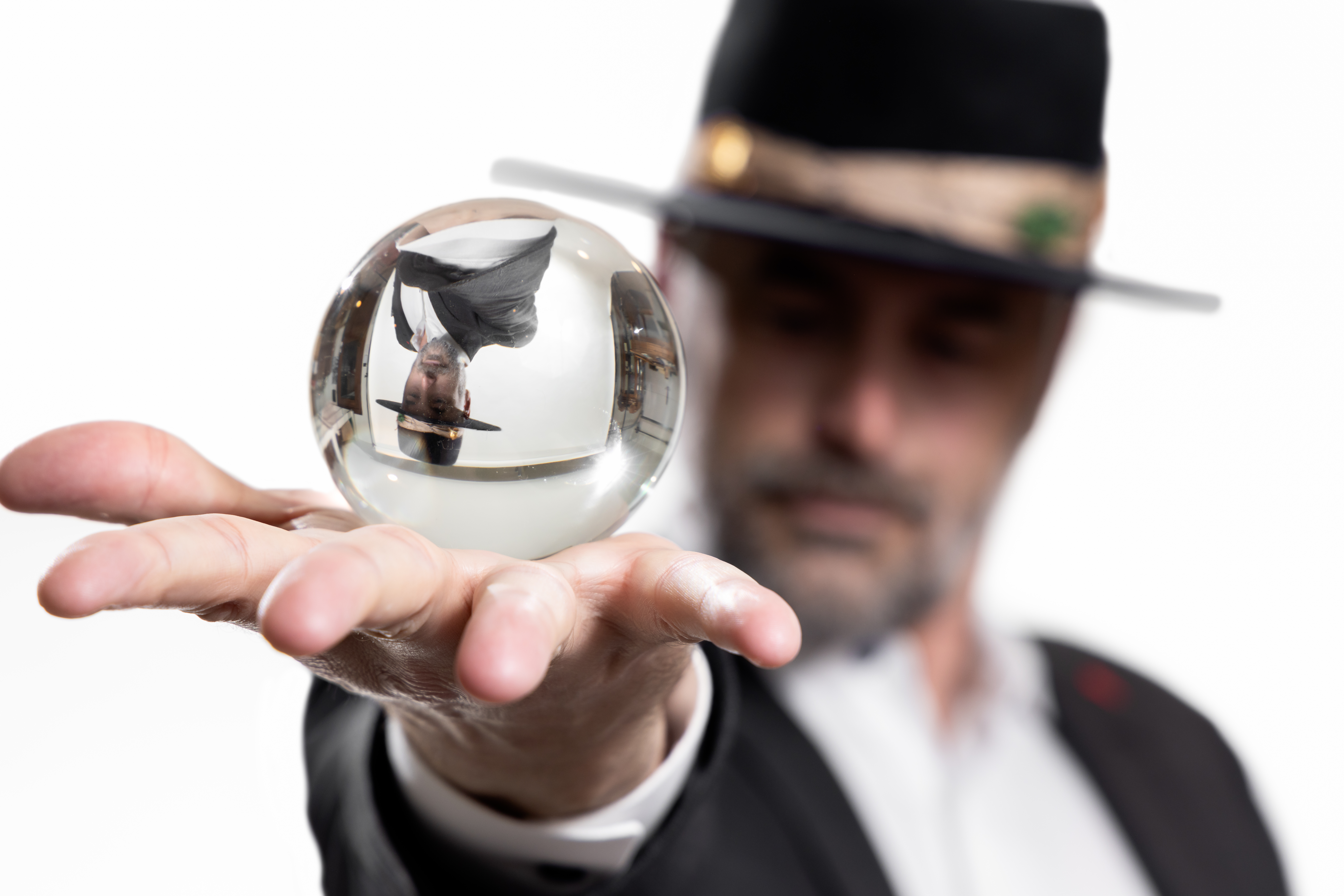 JD Bruce holding crystal ball
